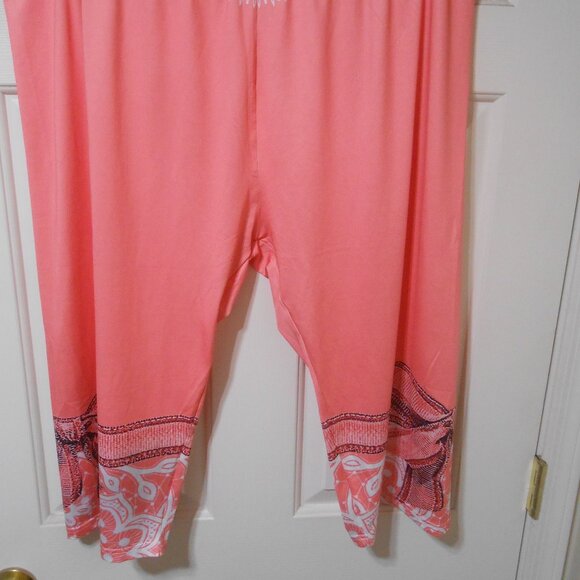 WOMEN'S SIZE 4X ROSE GAL CAPRI LOUNGE SLEEP PANTS PINK POLYESTER 👩 - Picture 4 of 9